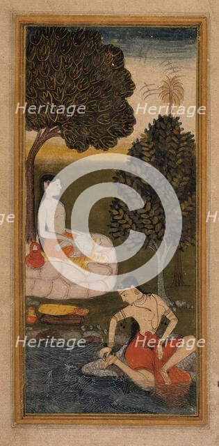 An Ascetic and a Woman Plucking a Thorn from her Foot (recto)..., between 1600 and 1625 Creator: Unknown.