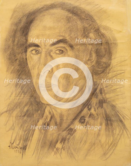 Self-Portrait, 1936. Creator: Manievich (Manevich), Abraham (Abram) (1883-1942).