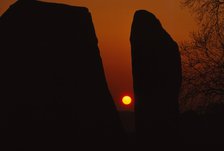 Sunrise, Megalithic circle, Avebury, Wiltshire, 20th century. Artist: CM Dixon.