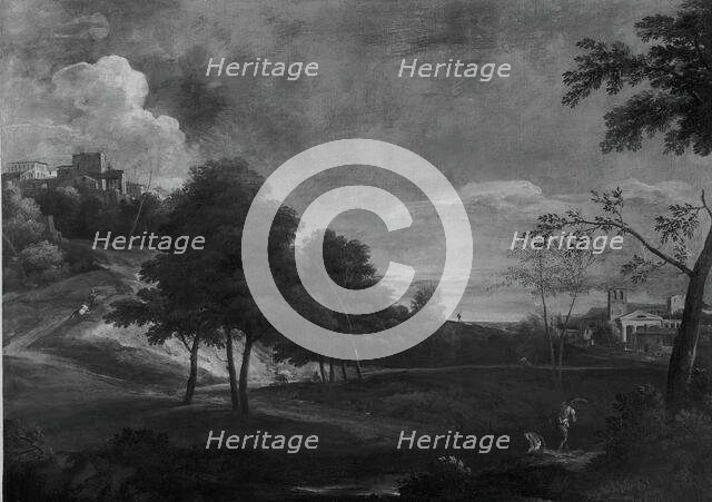 Landscape with Figures and Buildings, c. 1680/1700. Creator: Unknown.