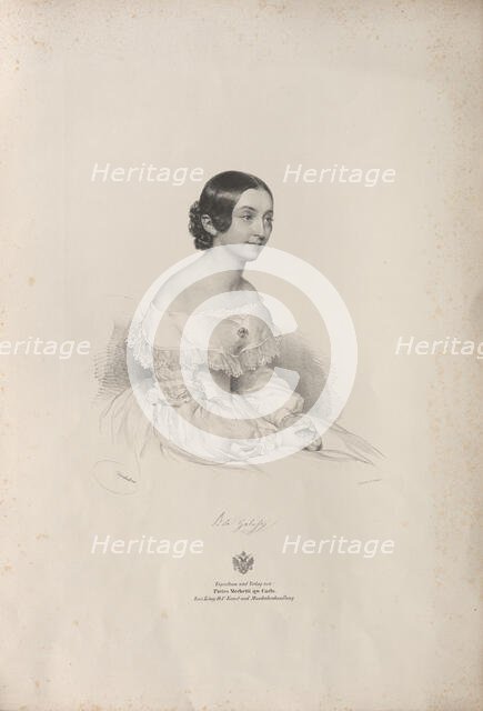 Portrait of the Opera singer Rita Gabussi (1810-1891), 1840. Creator: Kriehuber, Josef (1800-1876).