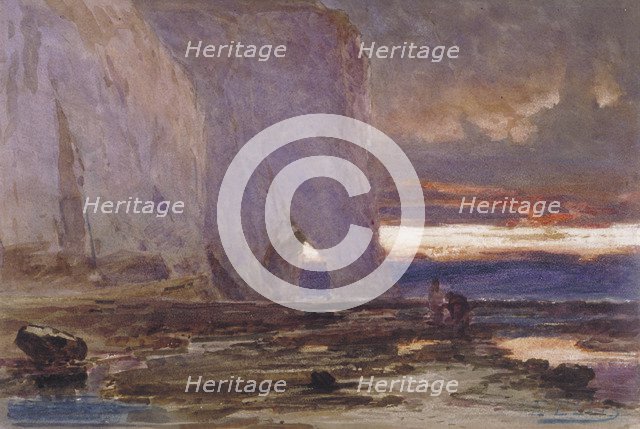 'Beach and Cliffs', 19th century.    Artist: Edwin Ellis