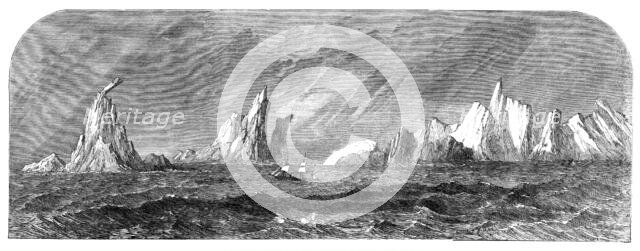 The Great Britain among icebergs near Cape Horn, 1864. Creator: Unknown.