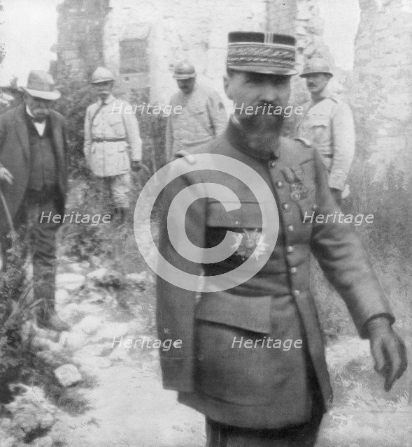 Georges Clemenceau and General Gouraud, 6th July 1918. Artist: Unknown