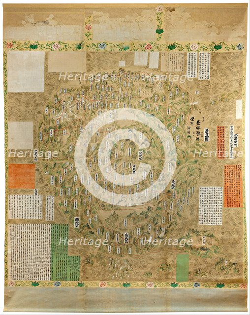 Buddhist map of the world, Early 18th cen.. Artist: Anonymous master  