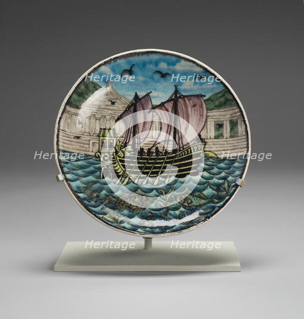 Plate, England, c. 1900. Creators: William de Morgan, Charles Passenger.