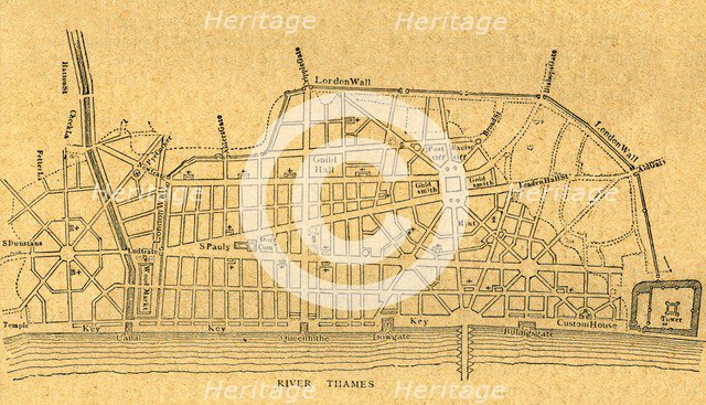 'Wren's Plan for Rebuilding London', (1897). Creator: Unknown.