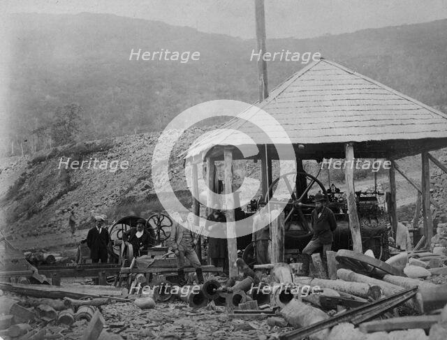 Gold washing machine on Askold Island, 1865-1871. Creator: VV Lanin.