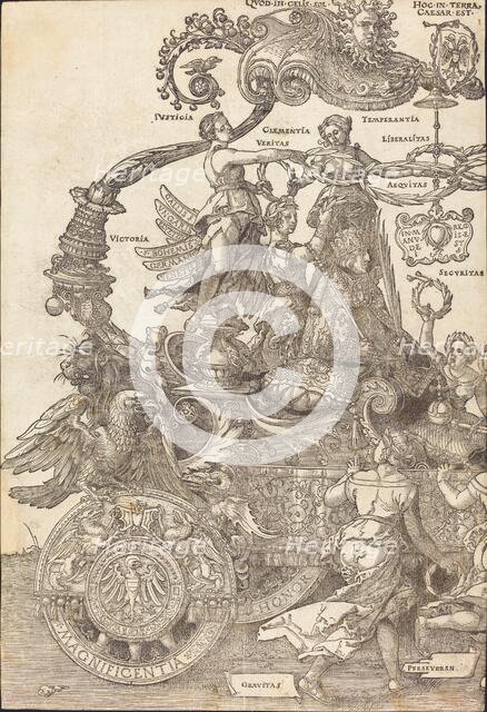 The Triumphal Chariot of Maximilian I (The Great Triumphal Car) [plate 1 of 8], 1523 (Latin ed.). Creator: Albrecht Durer.