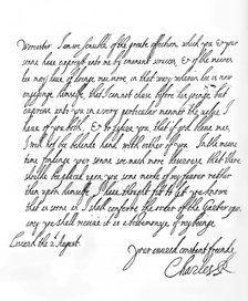 A letter written by Charles I, c1644, (1907).Artist: King Charles I
