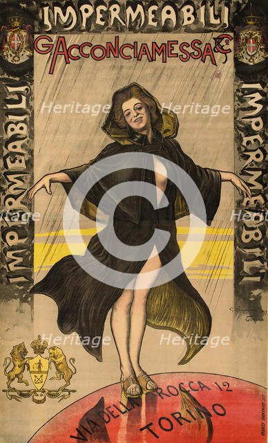 Impermeabili G. Acconciamessa, 1897. Creator: Carpanetto, Giovanni Battista (1863-1928).
