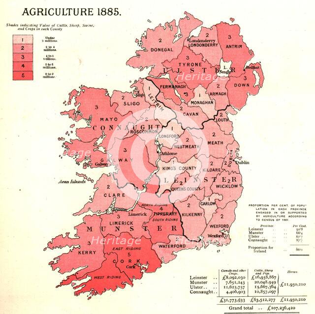 'The Graphic Statistical Maps of Ireland; Agriculture 1885', 1886.  Creator: Unknown.
