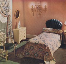 'A Vantona 'Court' bedcover gives a luxurious note to this bedroom', 1942. Artist: Unknown.