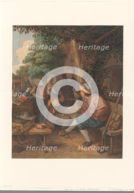 Resting travelers, 1869. Creator: Hendrik Abraham Klinkhamer.