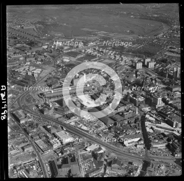 The bus station and environs, Preston, Lancashire, 1971. Creator: Aerofilms.