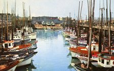 Fishing boats at Fisherman's Wharf, San Francisco, California, USA, 1957. Artist: Unknown