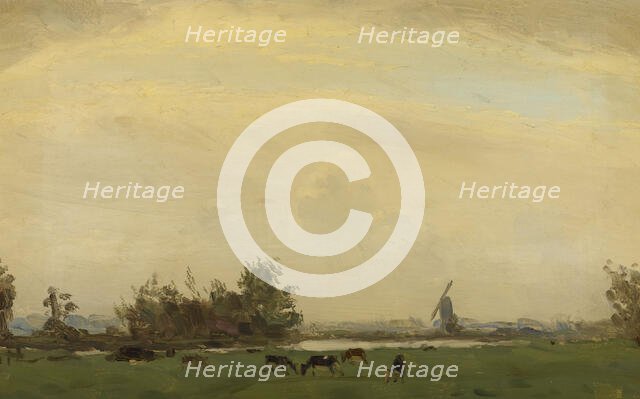 Meadow Landscape on the Spaarne, 1890-1919. Creator: Gerrit Willem Dijsselhof.