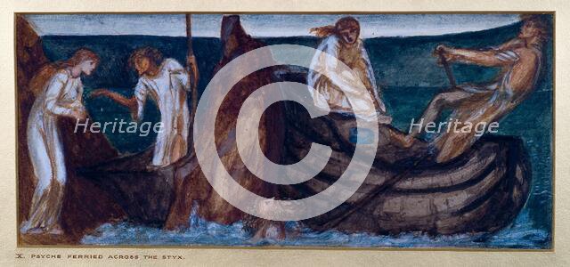 Cupid and Psyche - Study for the Palace Green Mural - Psyche giving the Coin to the Ferry..., 1872. Creator: Sir Edward Coley Burne-Jones.