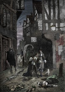 The Great Plague: scenes in the streets of London, 1665-1666 (1905). Artist: Unknown.