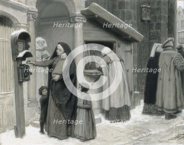 A widow and her children, 1899. Creator: Georg von Rosen.