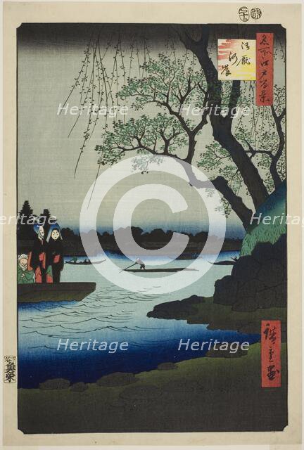 Oumayagashi, from the series "One Hundred Famous Views of Edo (Meisho Edo hyakkei)", 1857. Creator: Ando Hiroshige.