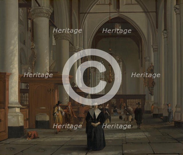 Interior of the Laurenskerk in Rotterdam, c1665-1667. Creator: Cornelis de Man.