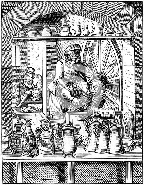 Tinman, 16th century (1849).Artist: Jost Amman