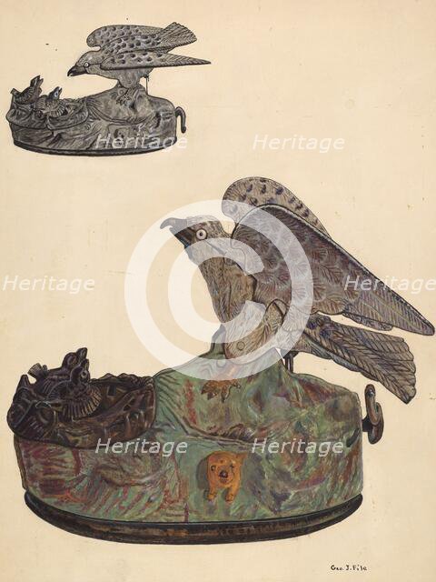 Toy Bank: Bird, c. 1937. Creator: George File.