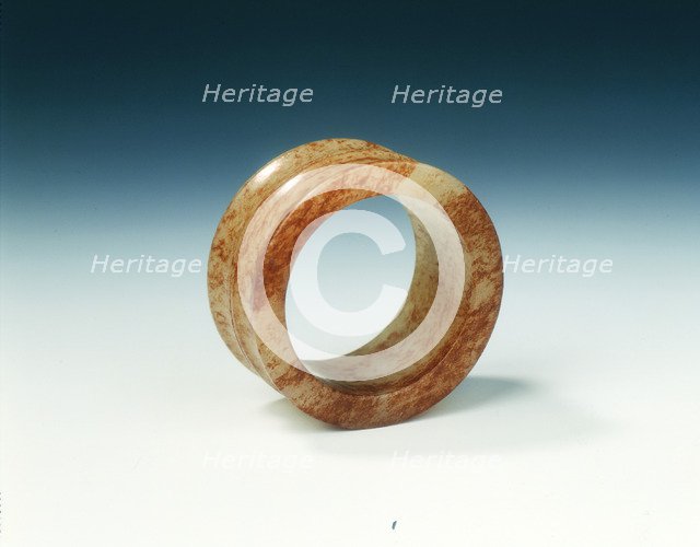 Yellowish jade toggle, Han dynasty, China, 206 BC-220 AD. Artist: Unknown