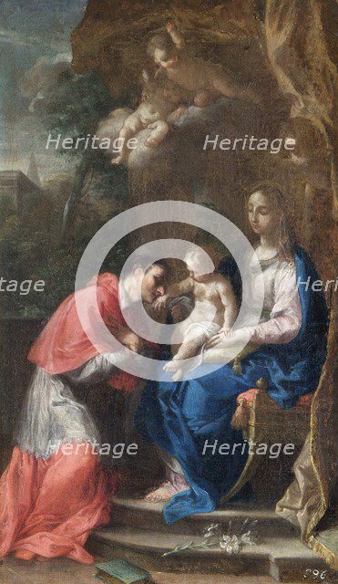 'The Virgin and Child with St Carlo Borromeo', 17th or 18th century. Artists: Francesco Trevisani, Virgin Mary.