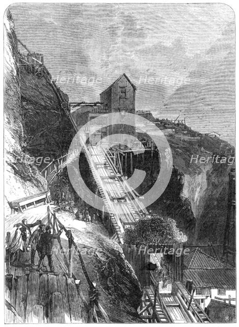 The Prince and Princess of Wales descending the Botallack Tin-Mine, Cornwall, 1865. Creator: Unknown.
