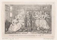 Partridge cruelly accused and maltreated by his Wife, from "The History of Tom Jones, a Fo..., 1792. Creator: Thomas Rowlandson.