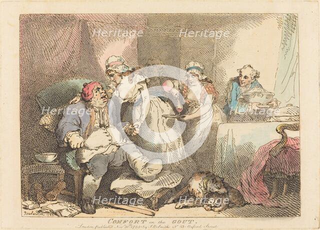 Comfort in the Gout, 1785. Creator: Thomas Rowlandson.