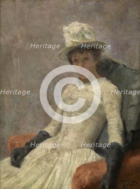 Stéphanie in White, 1885. Creator: Guillaume Van Strydonck.