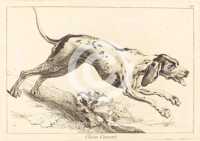 Chien courent (Running Hound). Creator: Jacques Philippe Le Bas.