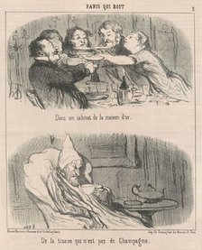 Dans un cabinet de la maison d'or, 19th century. Creator: Honore Daumier.