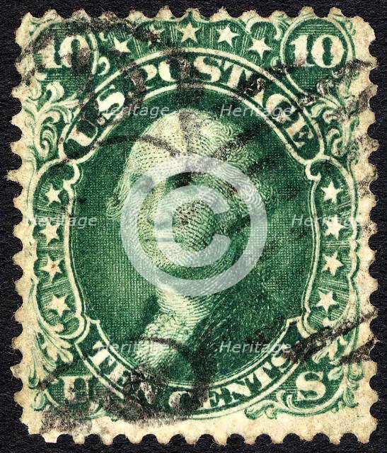 10c Washington type I single, 1861. Creator: Unknown.
