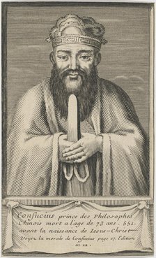 Portrait of the Chinese thinker and social philosopher Confucius, Between 1745 and 1755. Creator: Anonymous.