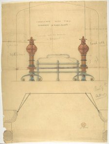 Design for a Grate, with Plan, 19th century. Creator: Anon.