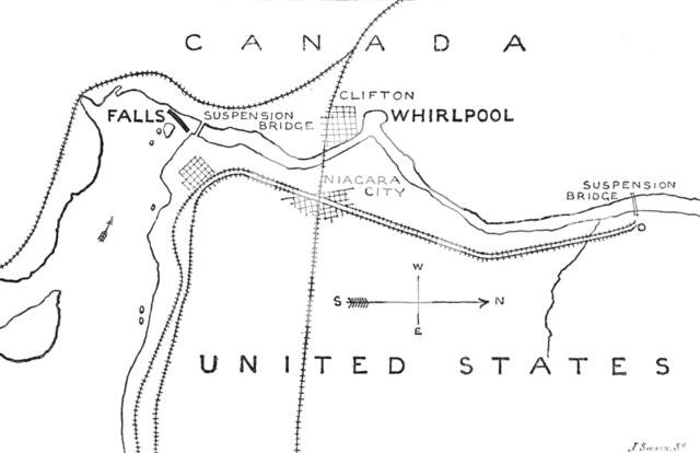 Map of the Rapids and Whirlpool below the Falls of Niagara, 1883. Creator: Joseph Swain.