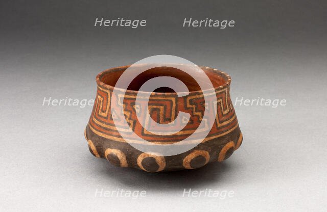 Miniature Bowl with Shaped Base and Geometric Motifs, A.D. 1450/1532. Creator: Unknown.