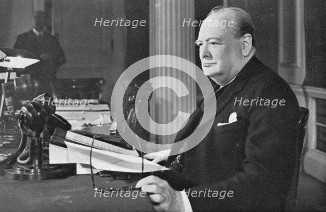 'Mr. Churchill's V.E. Day Broadcast', 1945 (1955). Artist: Unknown.