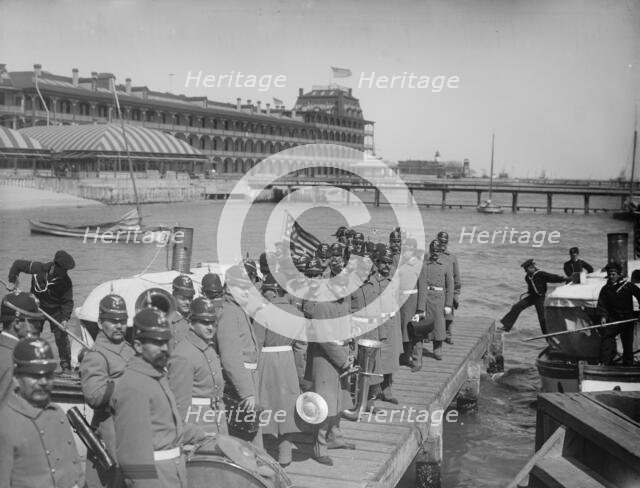 Returning from drill, Hampton Roads, between 1890 and 1901. Creator: William H. Jackson.