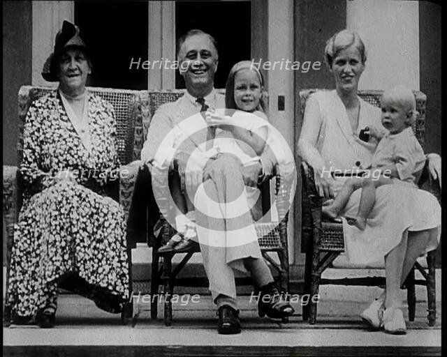 Franklin D Roosevelt, One of the Democratic Presidential Candidates, and Family, 1932. Creator: British Pathe Ltd.