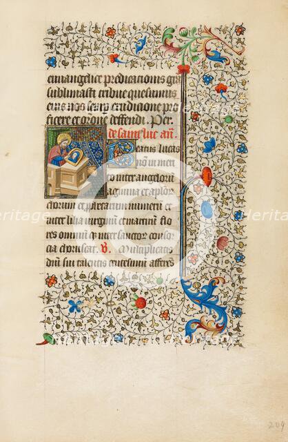 Saint Luke Painting an Image of the Virgin; Book of Hours, about 1440-1450. Creator: Workshop of the Bedford Master.