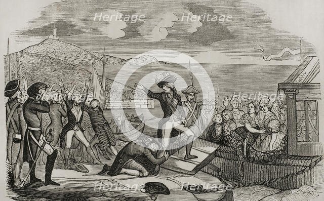 Boarding of the Portuguese Royal Family in the port of Lisbon on 29 November 1807, (1851). Creator: Unknown.