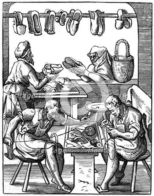 Cobbler, 16th century (184).Artist: Jost Amman