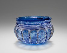 Blue Ribbed Bowl (Rippenschale) with White Trails, second half of 1st century B.C. Creator: Unknown.