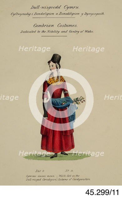 Cambrian Costumes series No. 11 , 19th century. Creator: Lady Llanover.