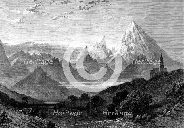 "Sunrise on the Watzmann, Berchtesgaden, Bavarian Alps", by Collingwood Smith..., 1873. Creator: J Greenaway.